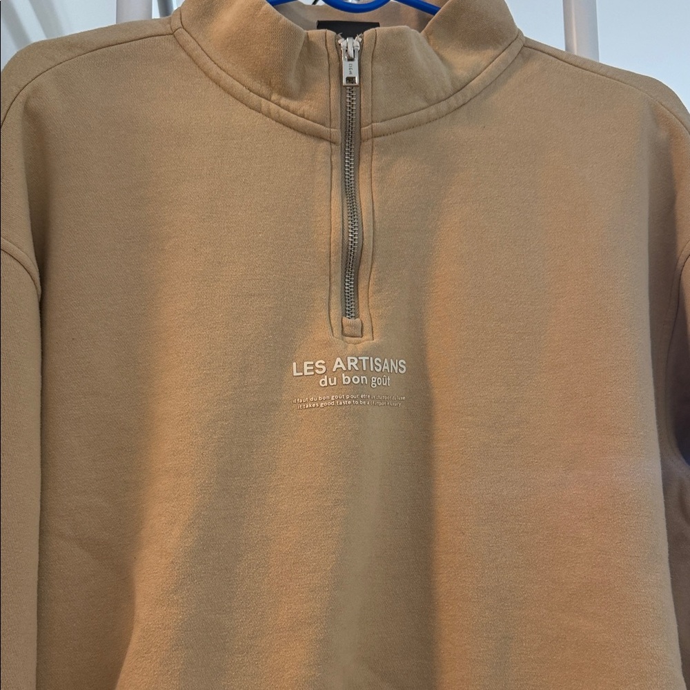 H&M Men’s Zip-Neck Sweater in Tan